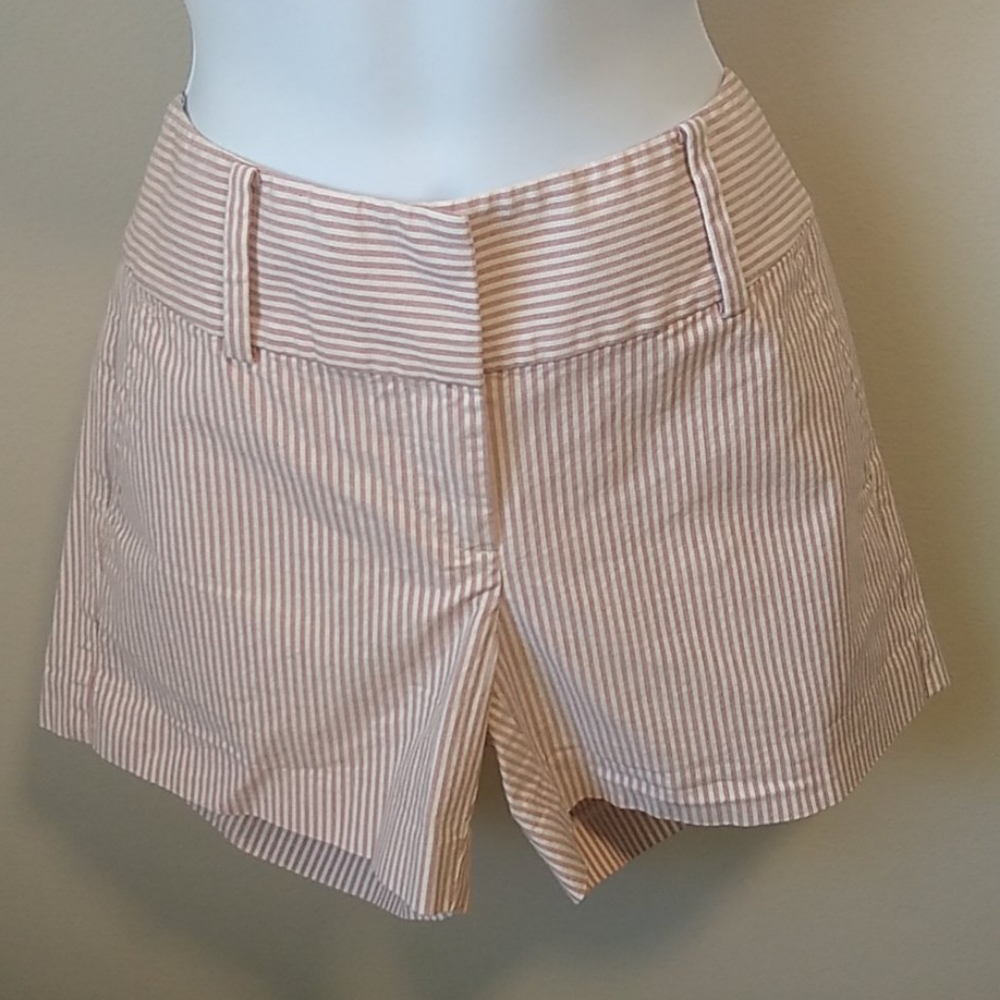 Burgundy Striped Ann Taylor Shorts